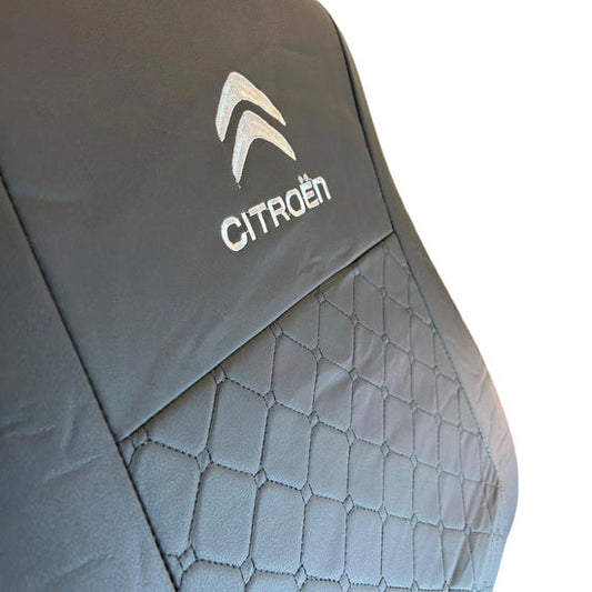 Juego Funda Cubreasientos para auto Eco cuero Logo Citroen