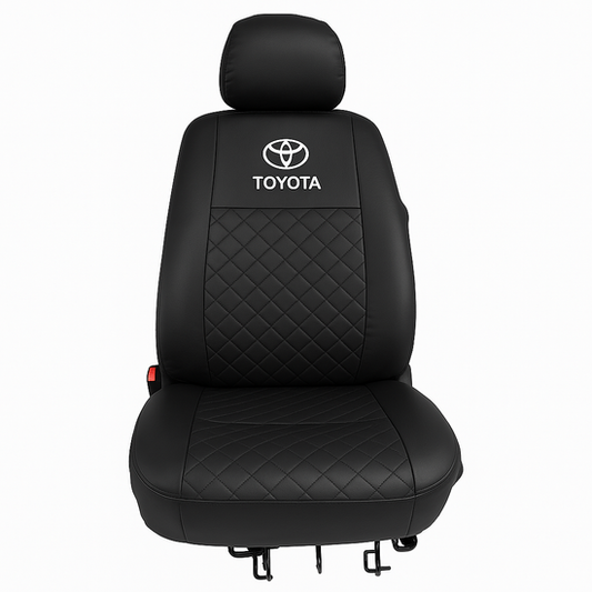 Juego Funda Cubreasientos para auto Eco cuero Logo Toyota