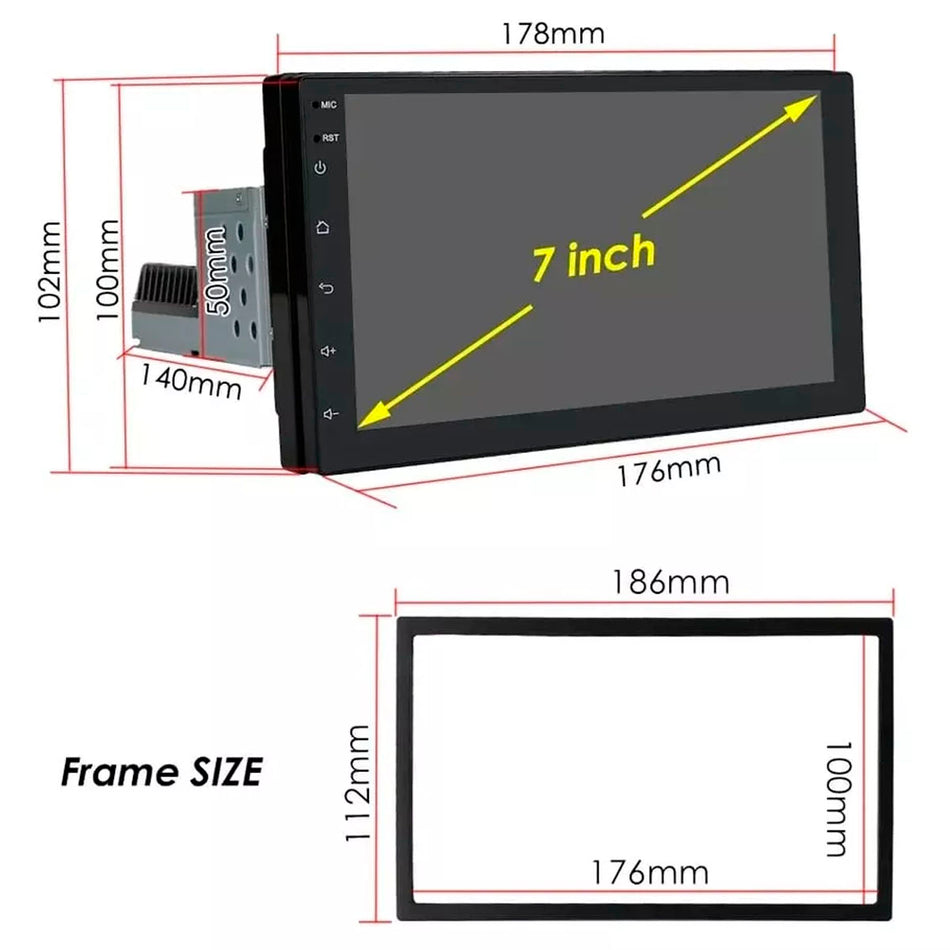 Radio moldura 1 din pantalla de 7